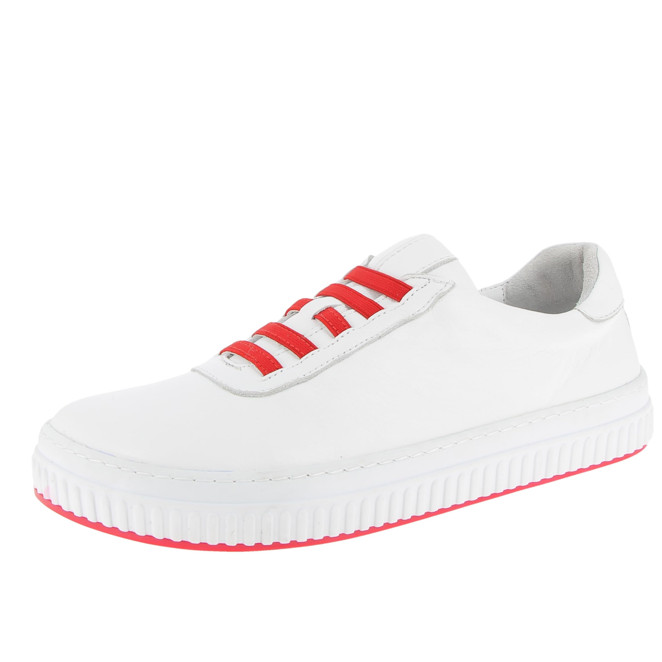 Andrea Conti Women's Low Top Trainers, White/Chilli, 37 EU, White Chilli, 5 UK