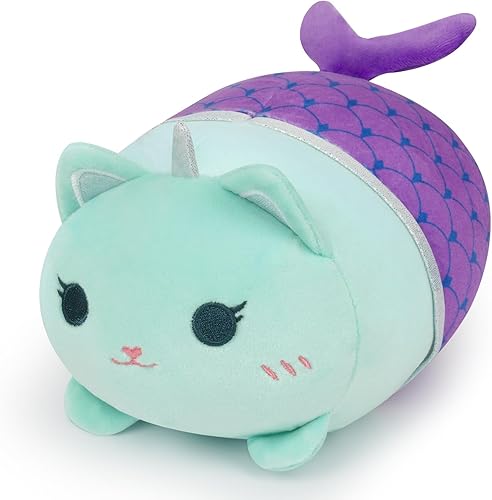 Bekrgwiy Peluche de gato de sirena, animales de peluche de gato de 8 pulgadas, peluche Kawaii, juguetes de gato de sirena para niños, bonito regalo