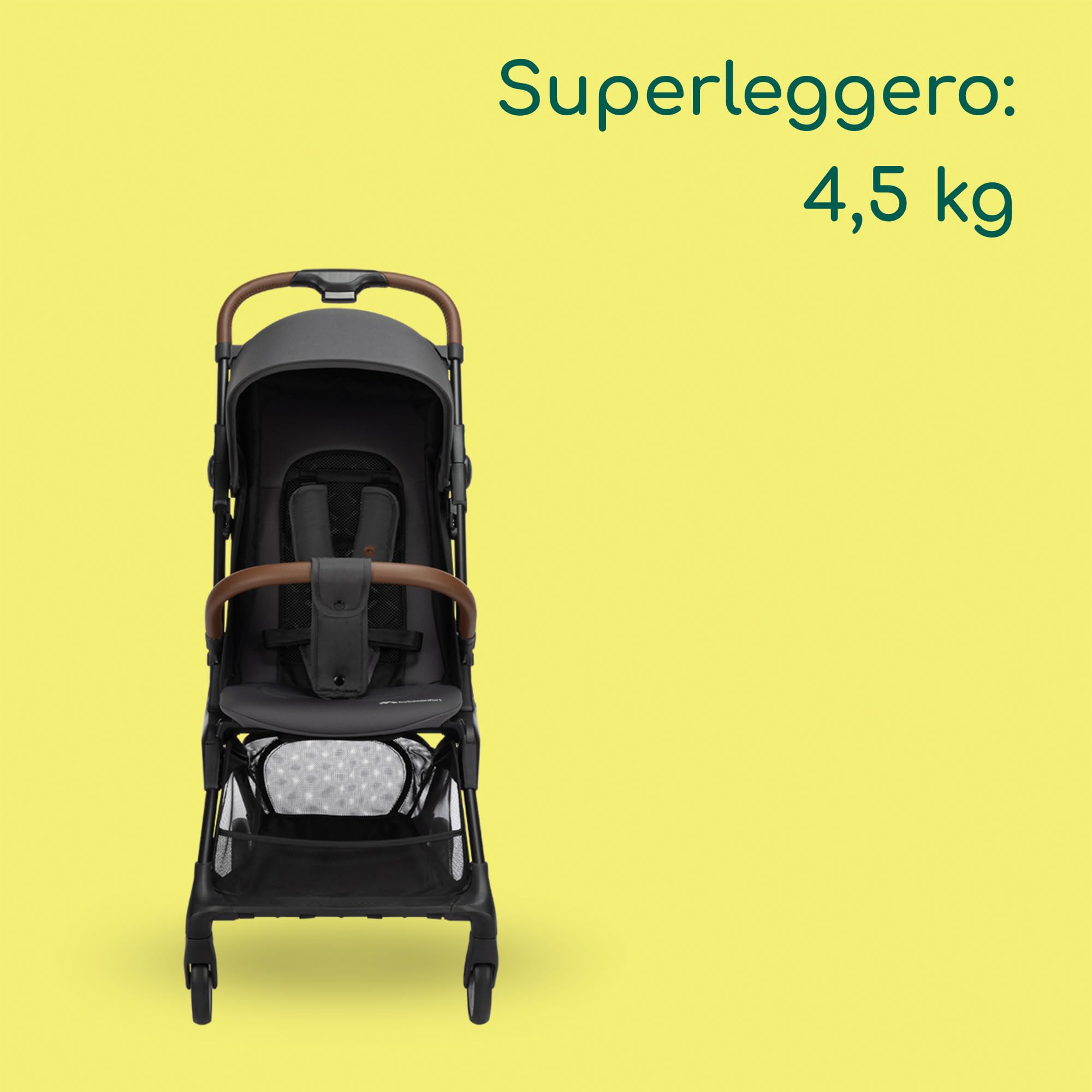 Bebeconfort Zephir, Passeggino Pieghevole da Viaggio, 0-4 Anni, fino a 22 kg, Passeggino Leggero (4,5 kg), Viaggio Aereo, Chiusura Compatta, Seduta Reclinabile, Cestello Portaoggetti, Mineral Graphite