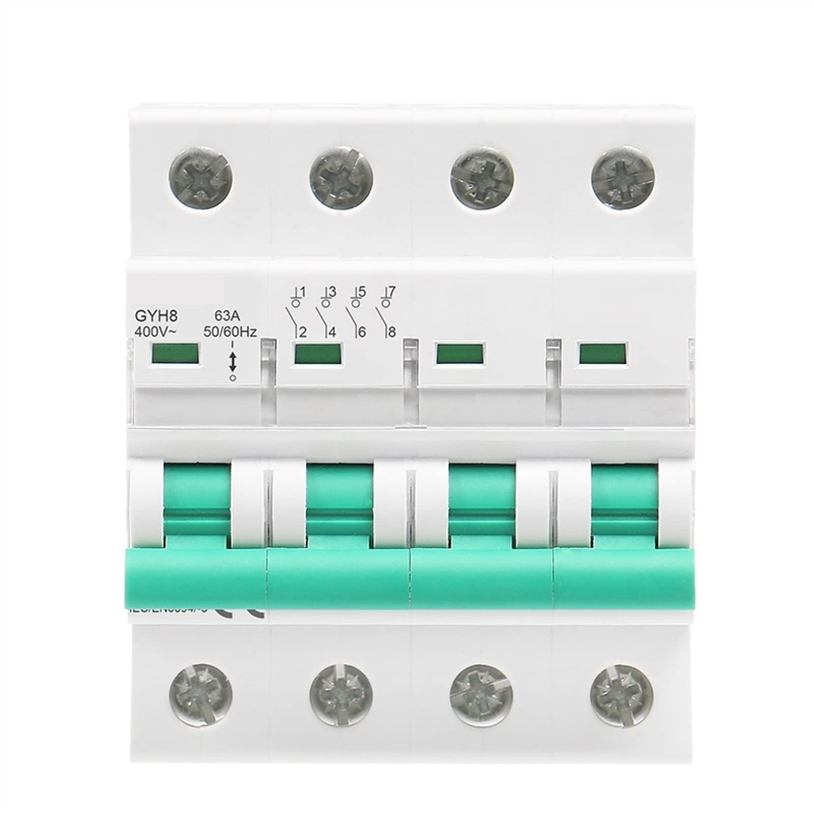 VSPPJYFG GYH8 Din Rail 4 Pole Isolating Switch 400V Main Switch 63A 100A 125A Isolator Breaker 1Pcs(100A)