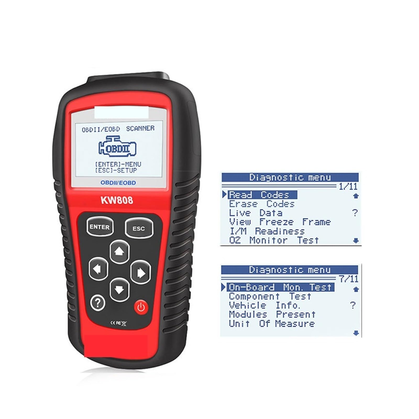 KW808 Car OBD2 Scanner Auto Automotive Diagnostic Scanner Tools Engine Fualt Code Reader OBD2 Duży ekran LCD