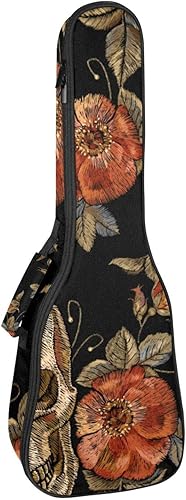 Soprano - Funda para ukelele con diseño de calavera negra retro, mochila acolchada para ukelele