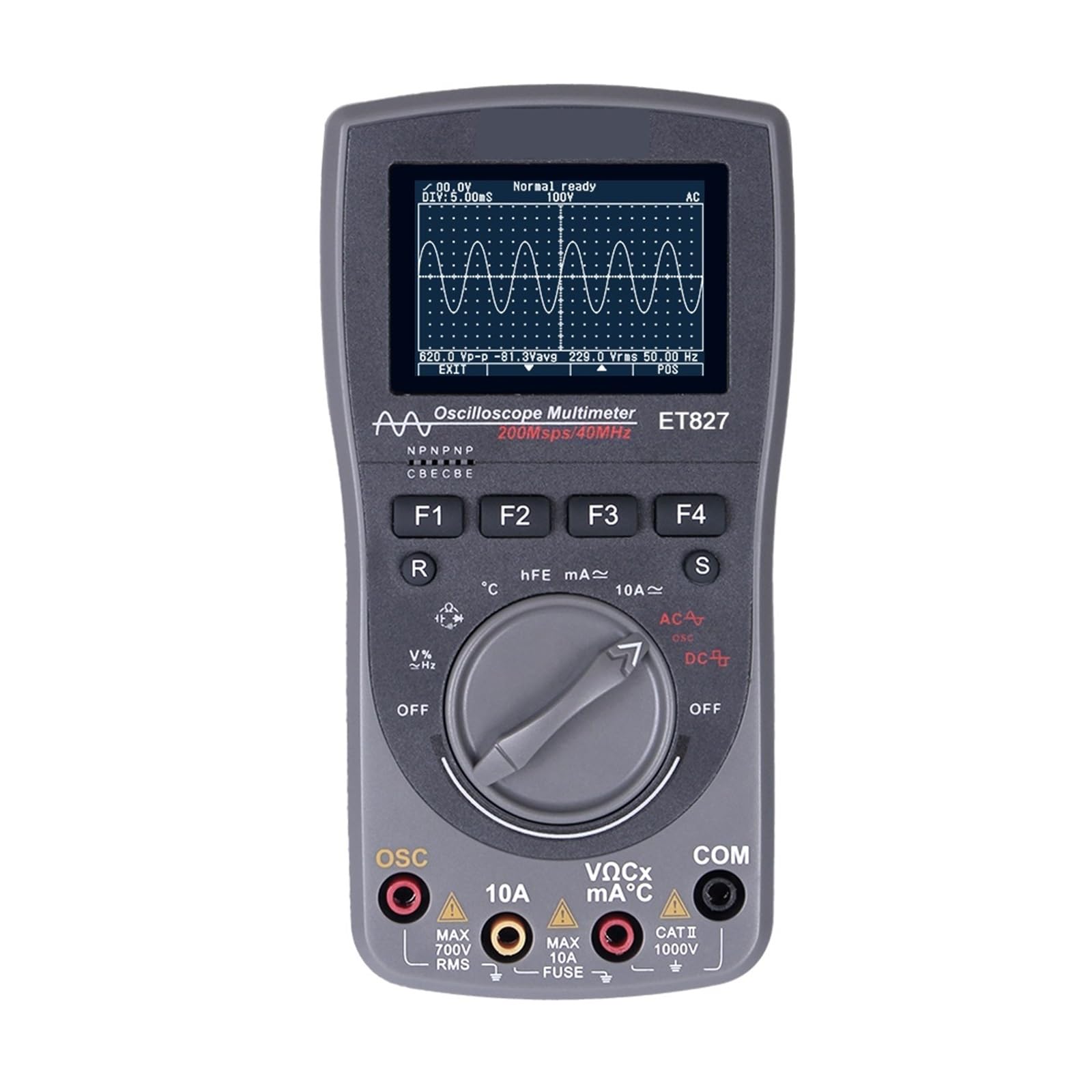 Oscilloscope portable 40Mhz multimètre ET827 testeur de signal électronique 200MSps AI