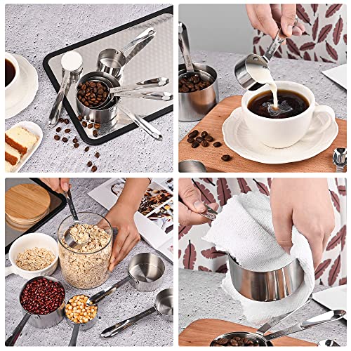 Nstezrne Measuring Cups Set Of 5, Stainless Steel Measuring Cups Set, Kitchen Measuring Cup Set, Metal Measuring Spoons For Baking, Dry Measuring Cups, Heavy Duty Measurement Cups With 1/8 Measure Cup #TOP4