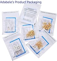 Vista 5 de Adabele - 20 ganchos redondos dorados hipoalergénicos resistentes al deslustre de 0.55 pulgadas (0.551 in), ganchos para aretes de 0.118 in, cierre