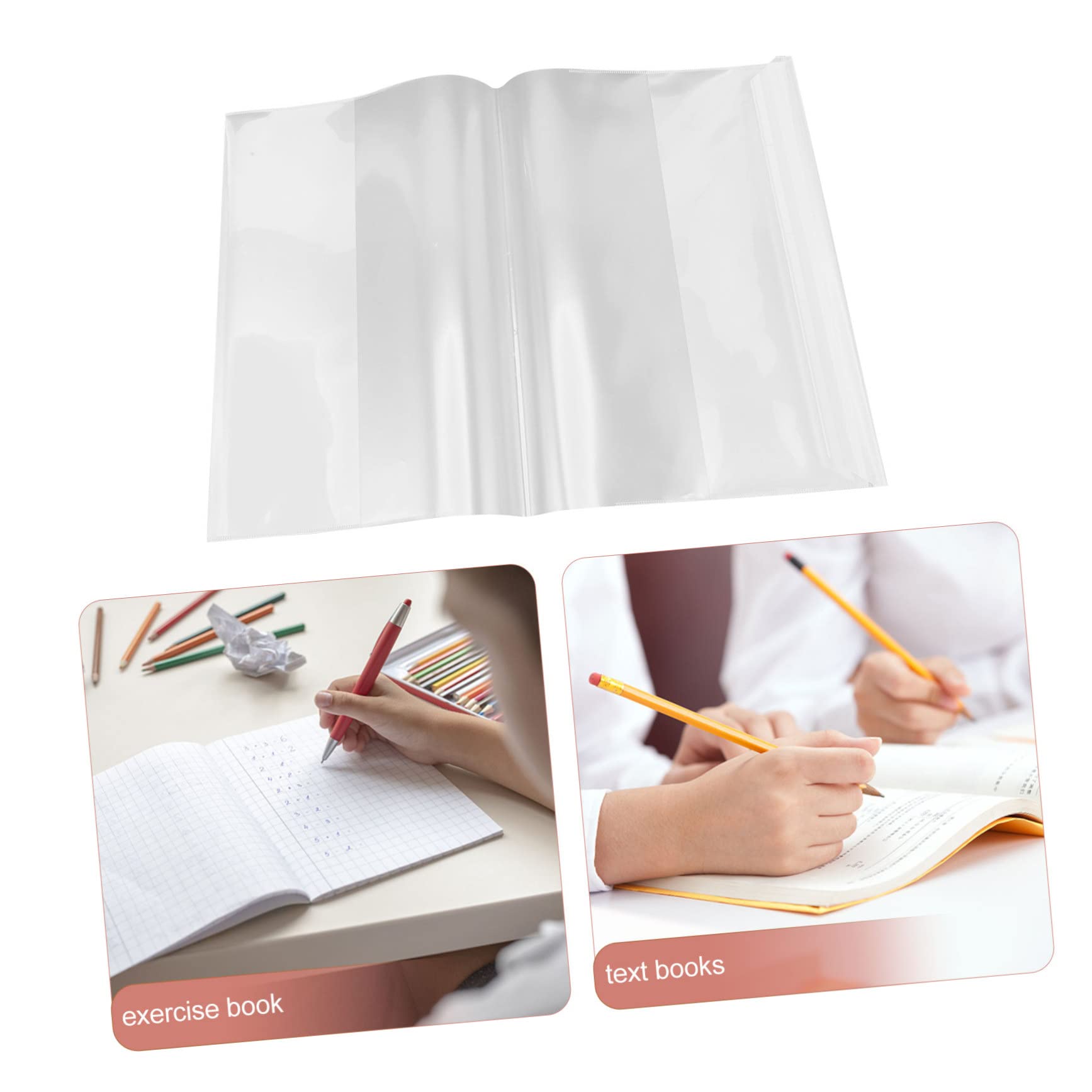 Angoily 80 Pezzi Copertine Trasparenti per Libri Morbidi Protezione per Quaderni e Testi Scolastici Pellicola Protettiva Resistente e per Scuola