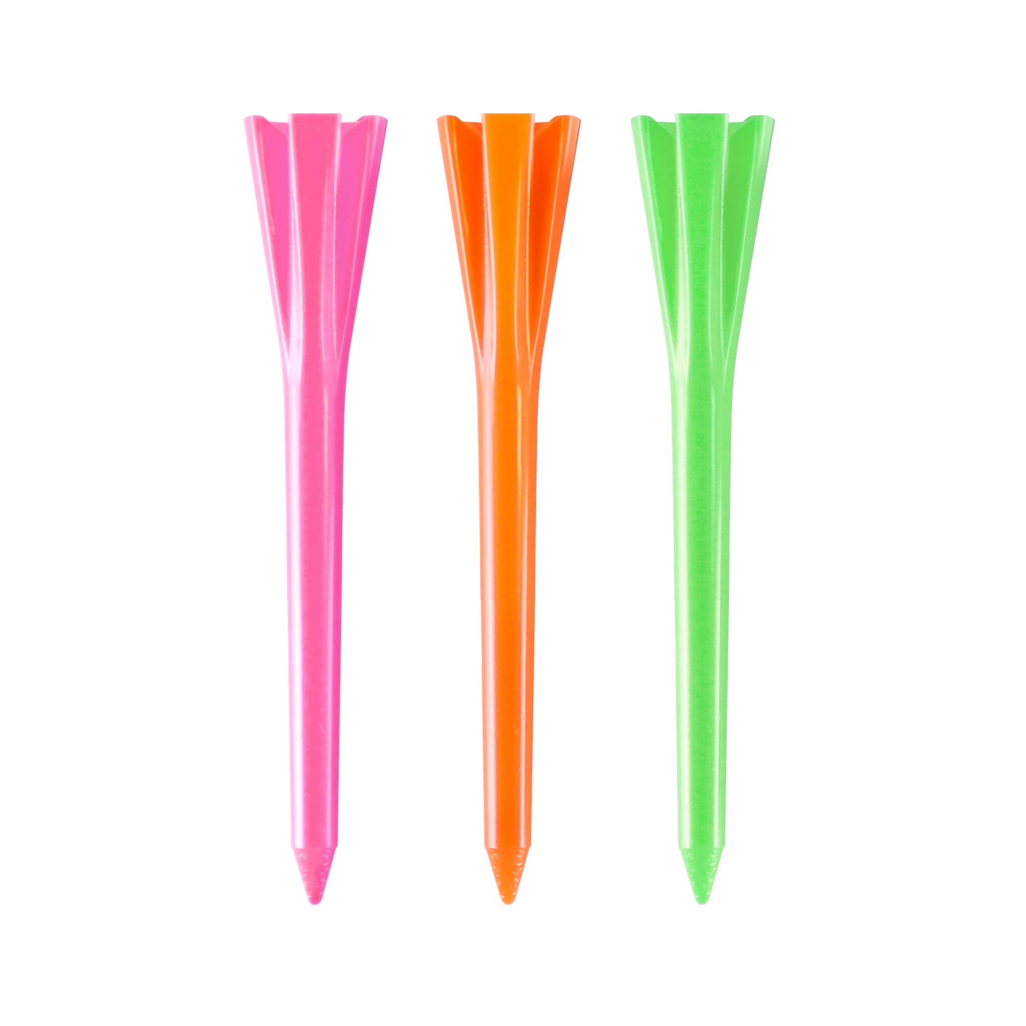 Izzo Golf Plastic Golf Tees, 1.5 Inch, Neon Mix