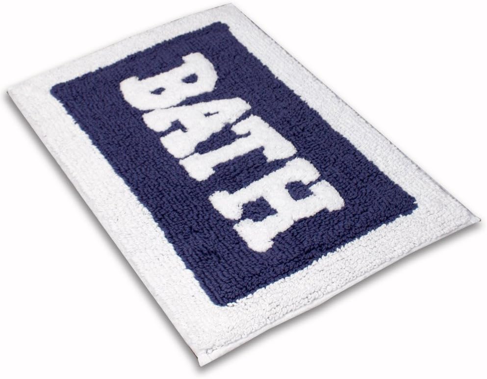 Loop Kitchen Navy 100% Cotton Bath rug mat Area Rug, Kitchen, Door & Bath Rug , Decorative, Stylish Designs (23x15, Navy)