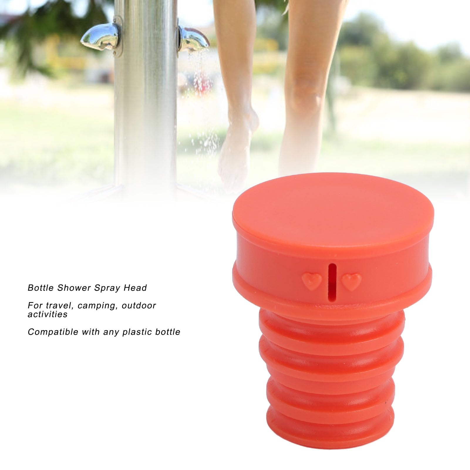 Asixxsix Water Bottle Sprinkler Cap, ABS Portable Shower Head Adjustable Water Bottle Top, Bottle Attachment for Outdoor Travel Camping, Multi Functional Use (Orange)