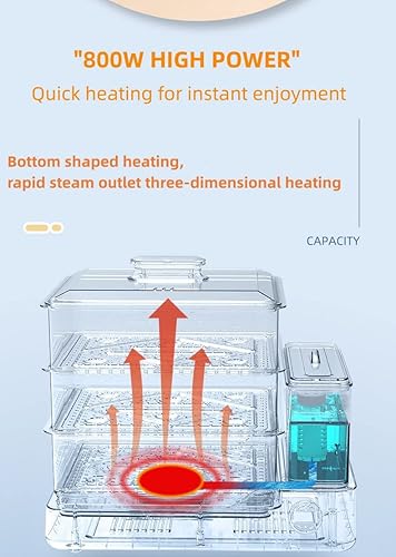 Miniatura 2 de Vaporizador súper eléctrico, vaporizador de alimentos de tres capas, tanque de agua de filtro independiente, cocción saludable y rápida al mismo