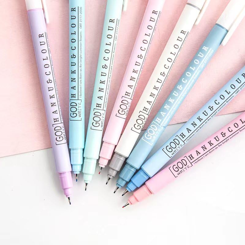 HANKU Farbige Fineliner, 0,38 mm feine Spitze, 8 Farben, feine Spitze, Bibeljournaling-Planer, Mikrostifte-Set zum Schreiben, Zeichnen, Notizen, Bullet Journaling