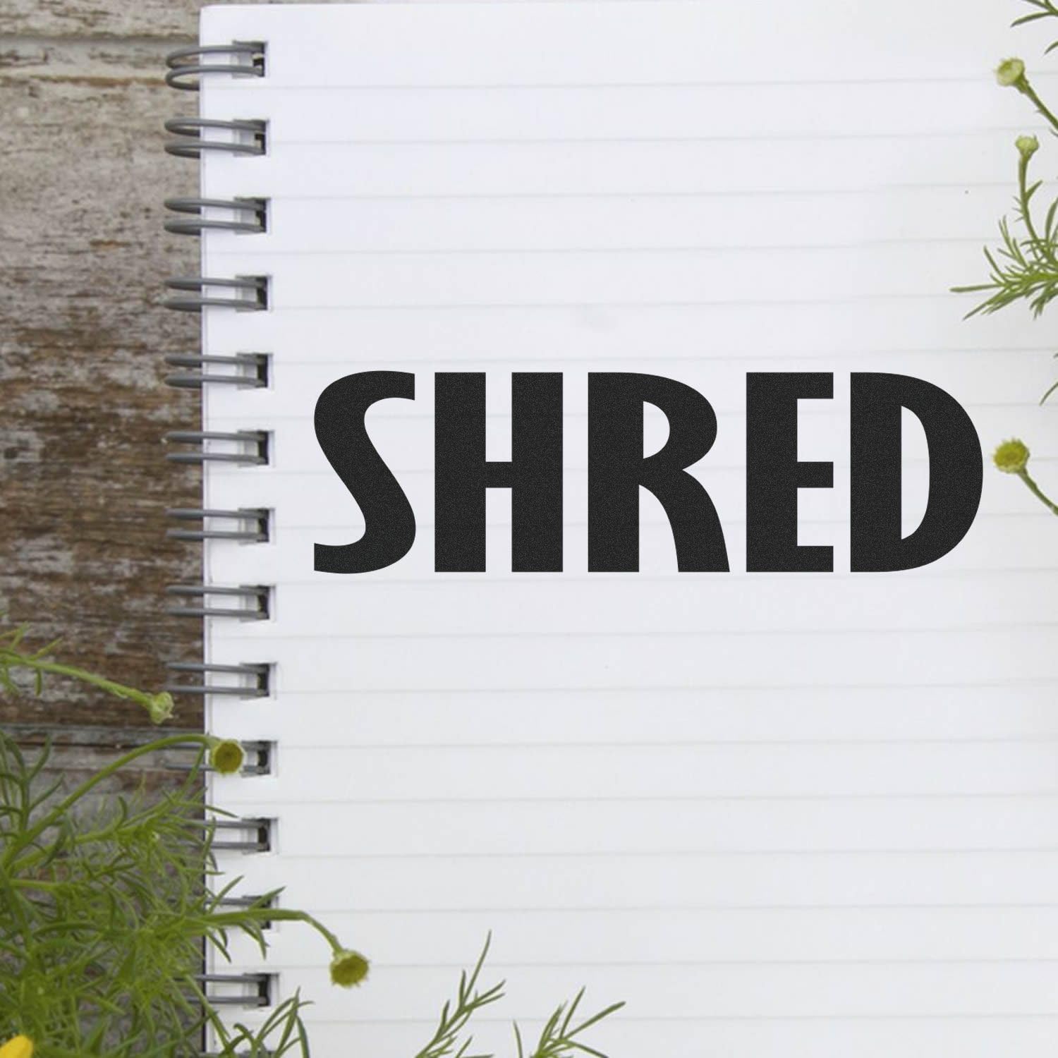Tampon Shred pour effacer les données personnelles sur papier noir