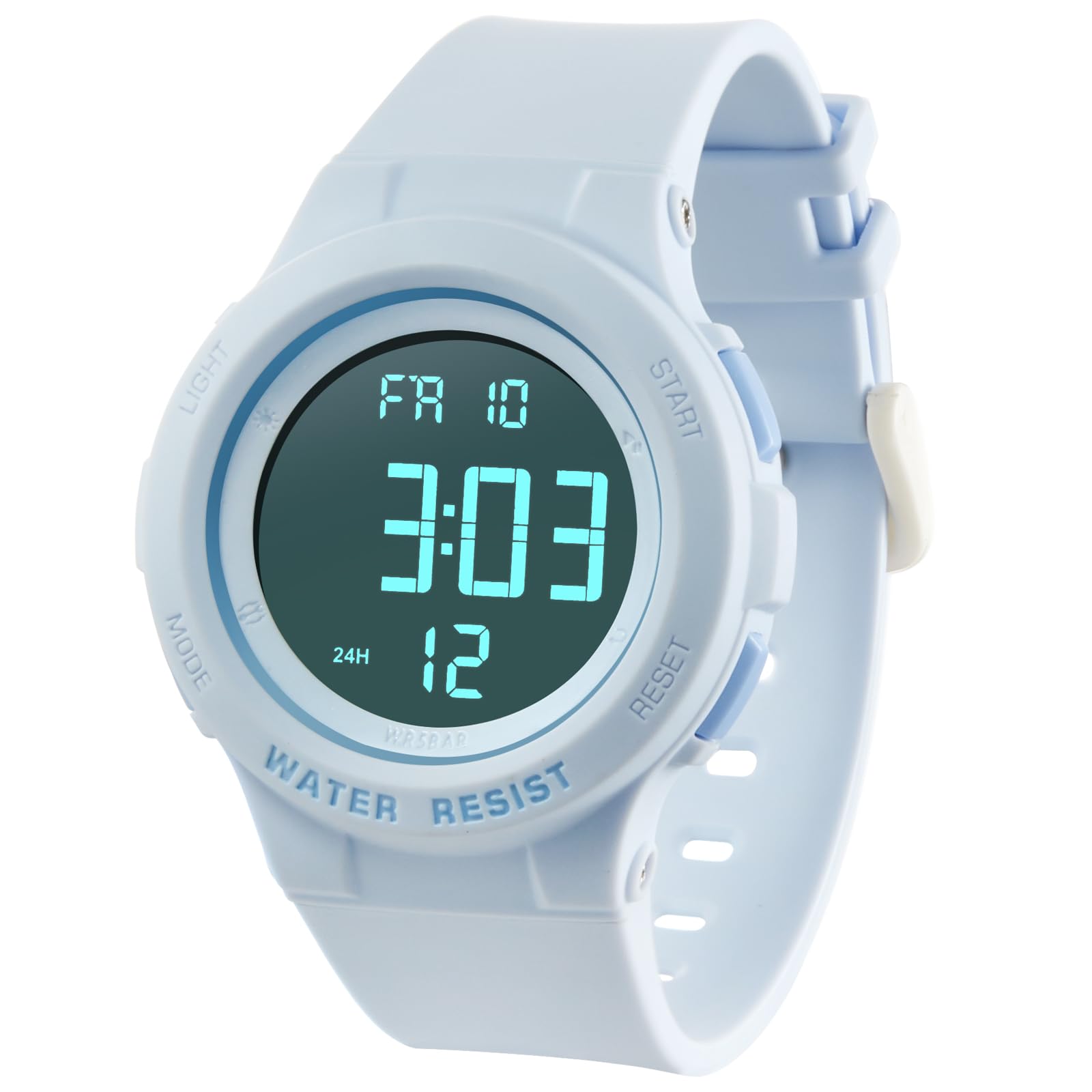 ITOOZYNN Digital Light Up Watch for Boy and Girl,Kids Watch Ages 7-16,Waterproof 5 ATM, School,Outdoor,Sports (Blue)