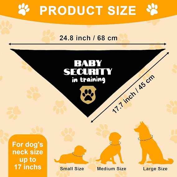 Baby Security in Training Dog Bandana Pregnancy Announcement Dogs Scarf for Pet Dog Lovers Pregnancy Reveal, Adjustable Pet Bandana Scarf for Small Medium Large Dogs