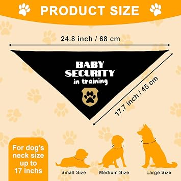 Baby Security in Training Dog Bandana Pregnancy Announcement Dogs Scarf for Pet Dog Lovers Pregnancy Reveal, Adjustable Pet Bandana Scarf for Small Medium Large Dogs