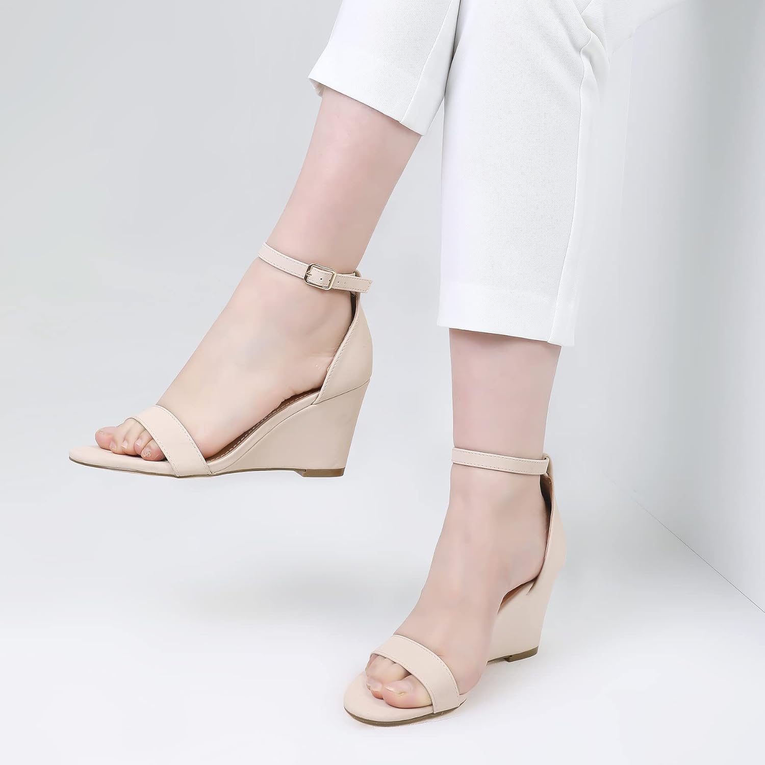 COASIS Women's Open Toe Platform Espadrilles Wedge Sandals with Ankle Strap Summer Casual Sandals - Image 5