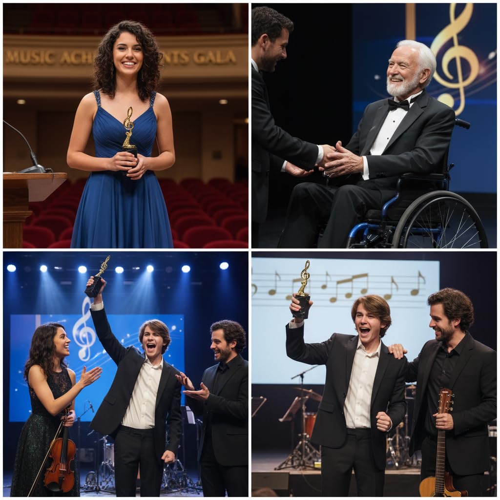 Trofeo Nota Musica in ABS – Premio Musica Elegante per Eventi, Concorsi, Scuole, Bande e Cantanti – Coppa Musicale con Base Personalizzabile – Idea Regalo Musicisti (Altezza 19cm)
