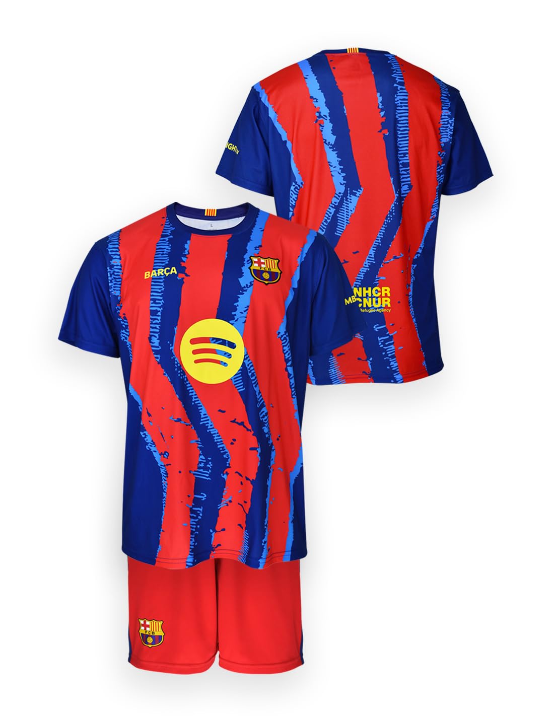 FC Barcelona Unisex Kinder Cuarta Equipación Niños Temporada 25/26 Conjunto FC Barcelona 4er-Set für die Saison 2025-2026.