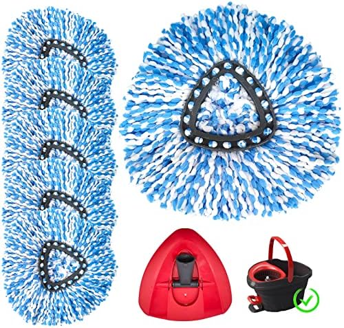 Spin Mop Replacement Head - 4 Pack RinseClean Mop Refills Compatible