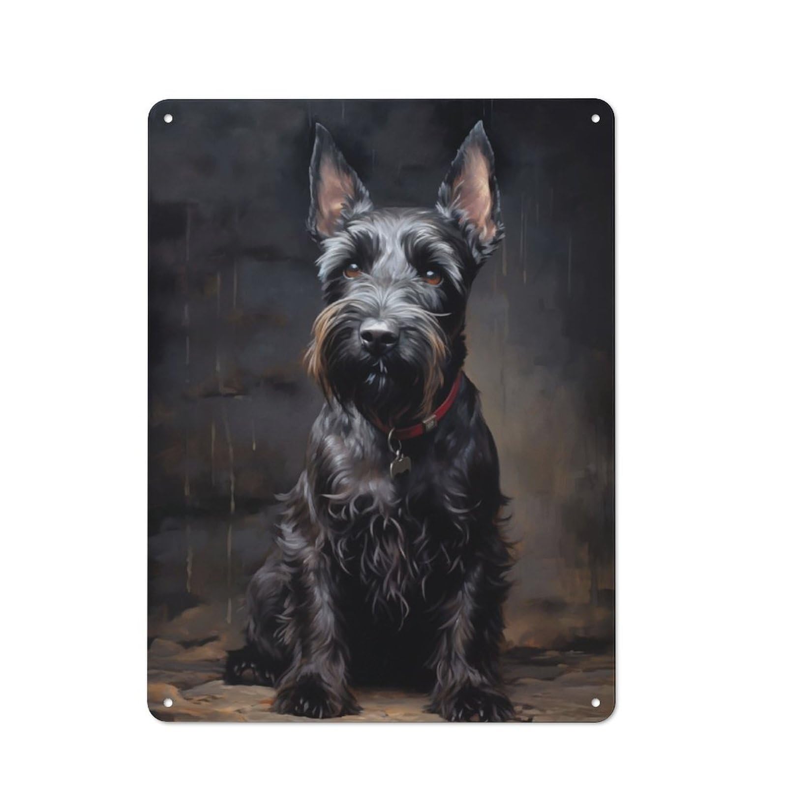Junmoney Scottish Terrier Retro Metal Wall Sign 40X30cm With For Garage Wall, Suited To Garage Decor Collectors