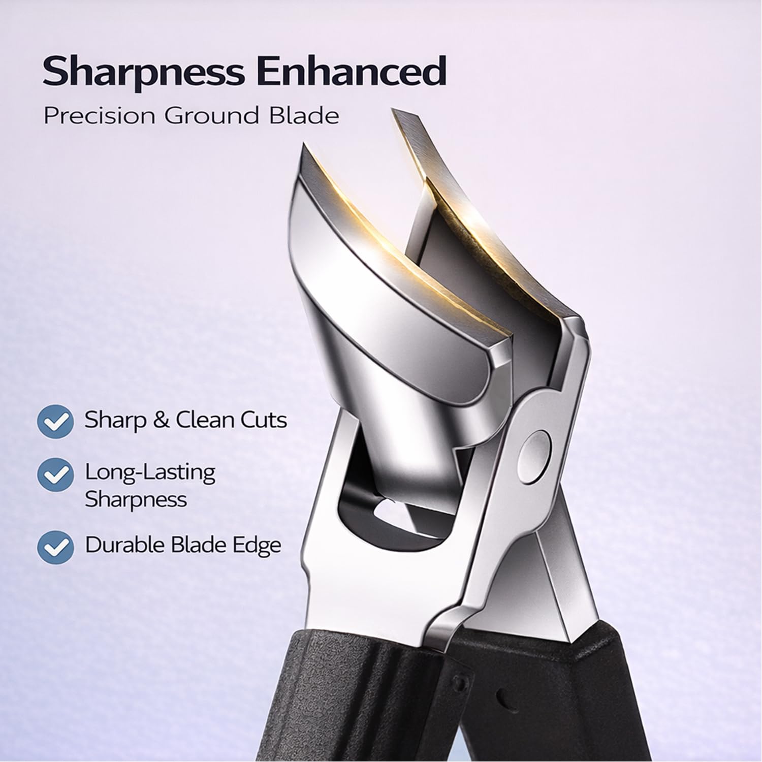 Wide Jaw Opening Slanted Nail Clippers 16mm Anti-Splash Angled Toenail Clippers with Non-Slip Handle Rust-Resistant Nail Tools for — view 4