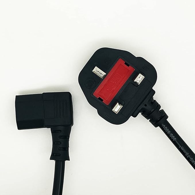 TRD Right Angled Kettle Lead Power Cable 0.5M, 1M, 2M, 3M, 5M 3pin