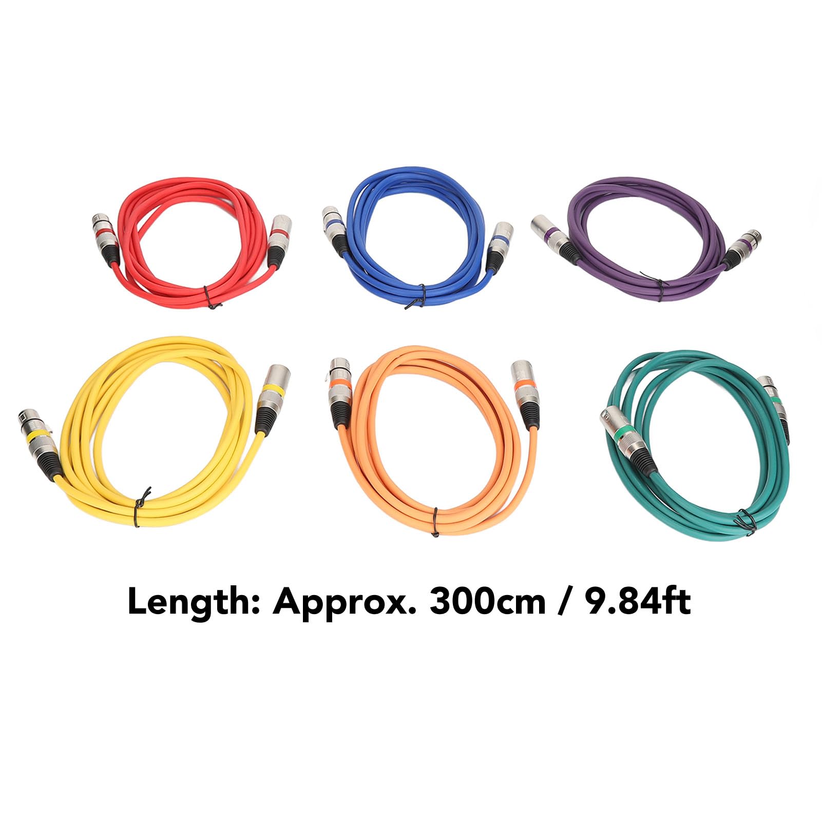 XLR Kabel męski na żeński Premium Profesjonalny kabel audio z podwójnym ekranowaniem do mikrofonów Miksery Interfejs audio Stop cynku Miedź beztlenowa 10 stóp 6 sztuk