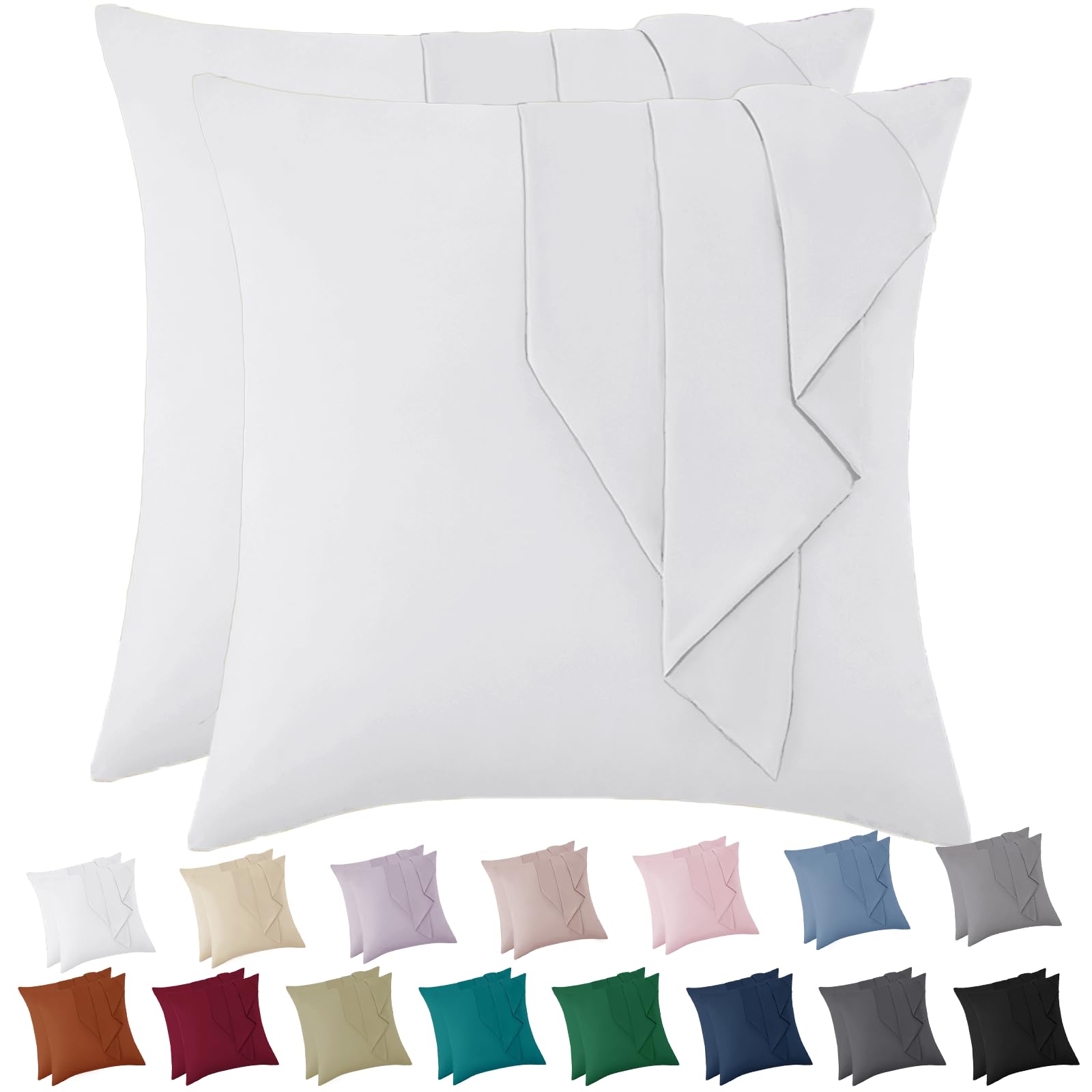 Deconovo Juego De 2 Fundas De Cojín Tejidas De Lino Sintético Fino Con Cremallera Invisible Para Sofa De 18 X 18 Pulgadas Color Gris
