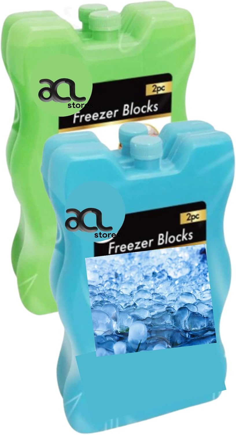 4 X Freezer Blocks Ice Brick Pack Block Blocks Freezer Cooler Bag Box