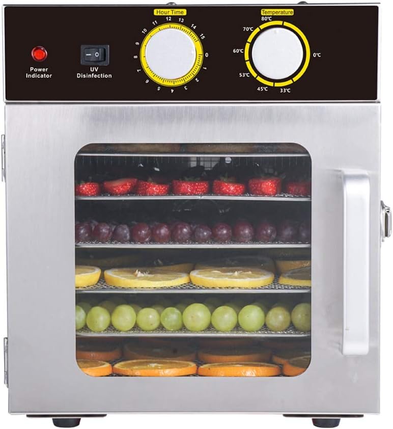 Stainless Steel 6Trays Food Dehydrator Pet Snacks Dehydration Dryer Fruit Vegetable Herb Meat Drying Machine