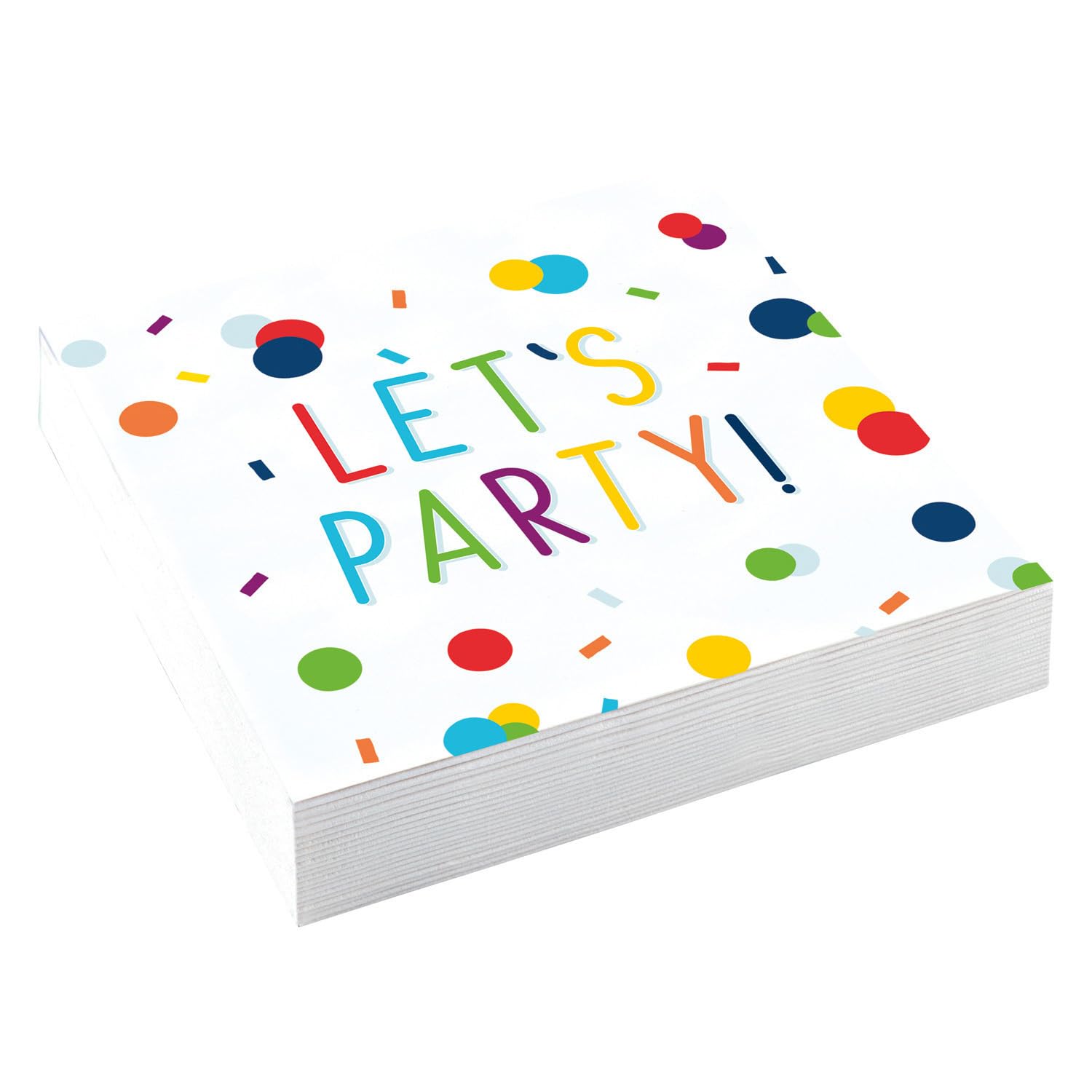 20 Confetti Birthday Beverage Napkins 25cm
