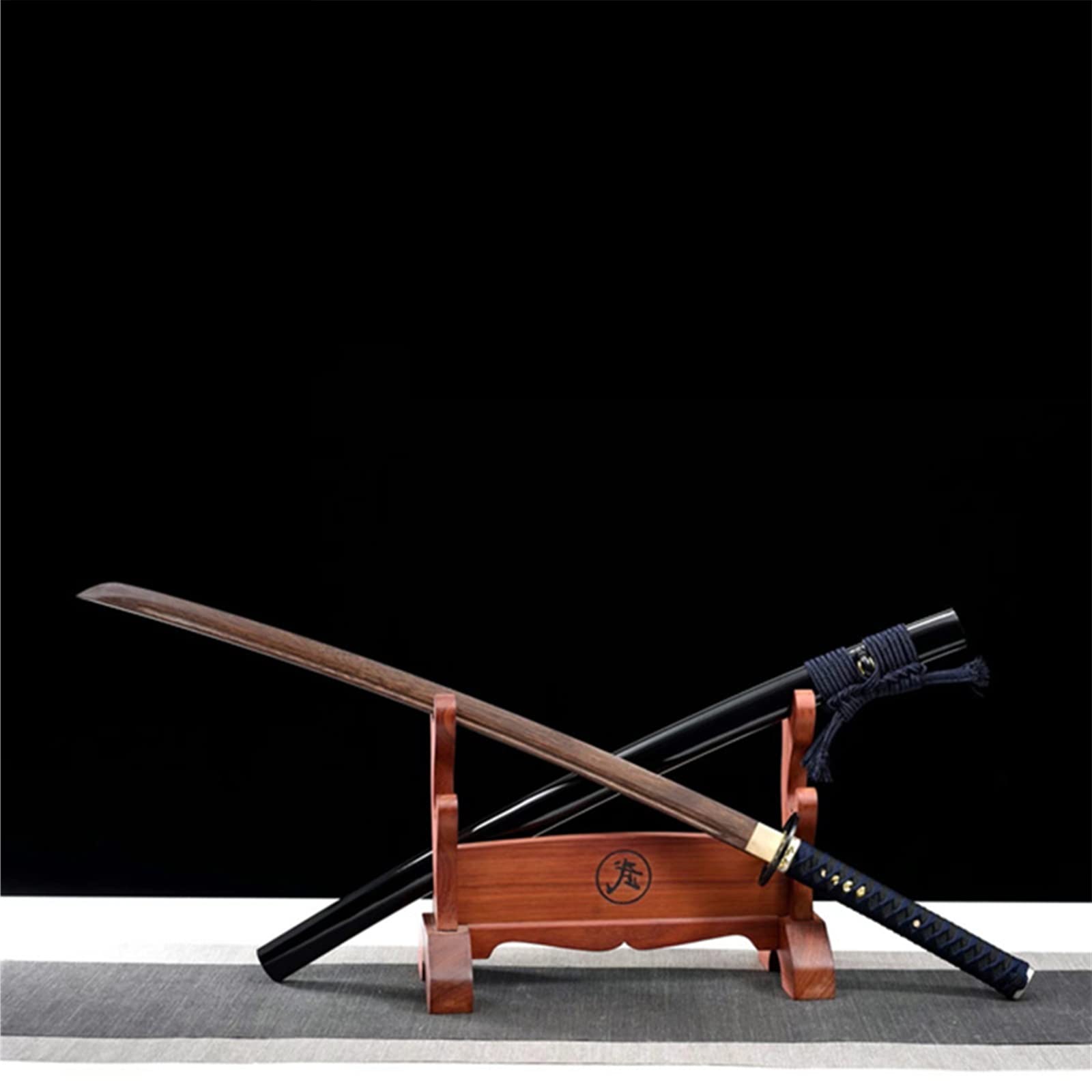 Espada samurái Iaido de estilo japonés,Katanas reales,Bokken palisandro natural 103 cm con vaina pintura madera maciza,Katana hecha a mano para entrenamiento,cosplay,decoración del hogar,exhibición