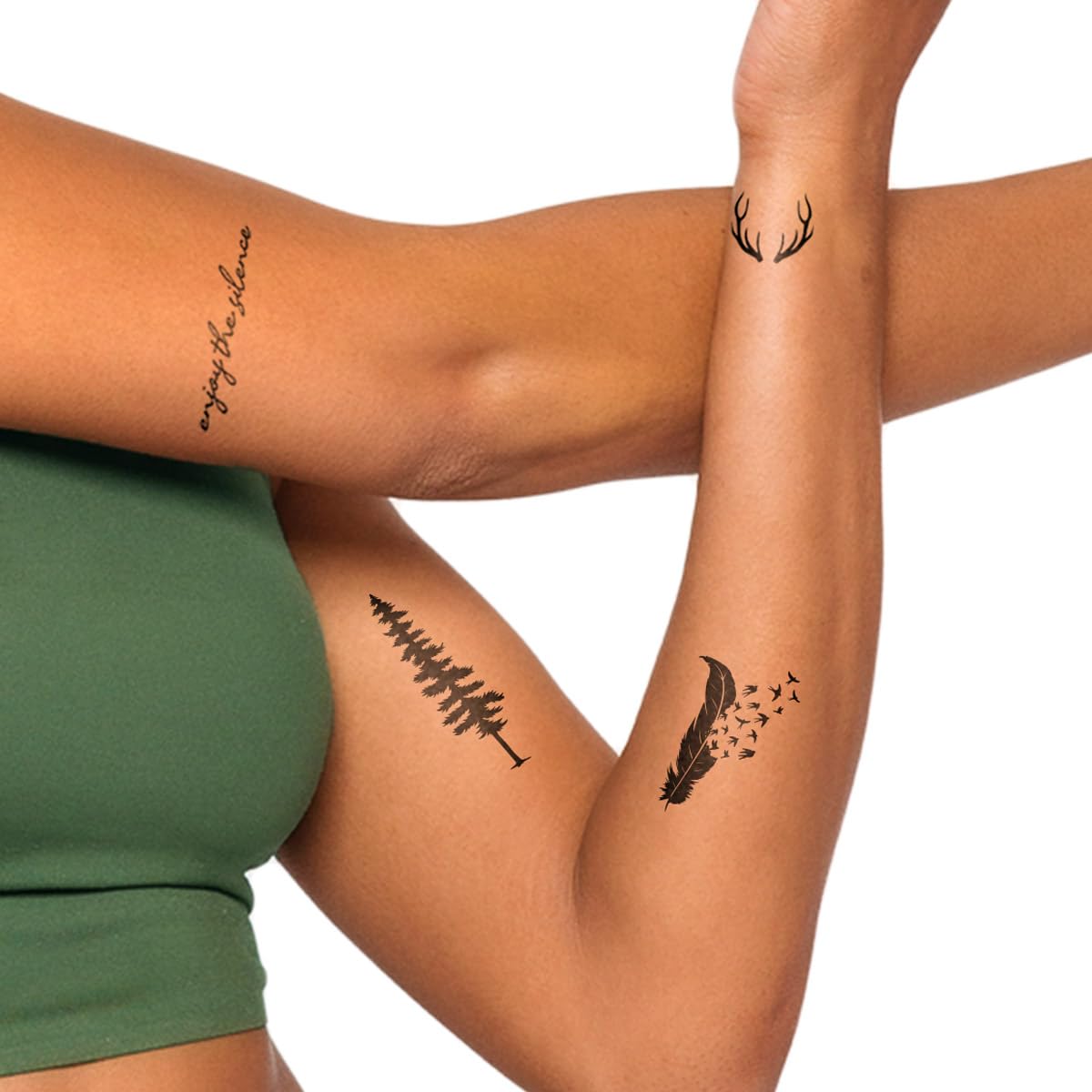 Le Inka Temporary Tattoos, (Pack of 4) Water-Permeable, Breathable, Long Lasting, Lasts 1-2 Weeks, Premium, Plant-Based, Men & Women (Wildlife Collection)