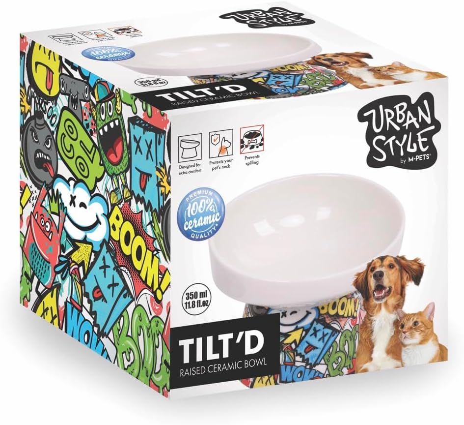 M-PETS URBAN STYLE TILTD SERAMİK MAMA KABI 350ML MİX COLOR