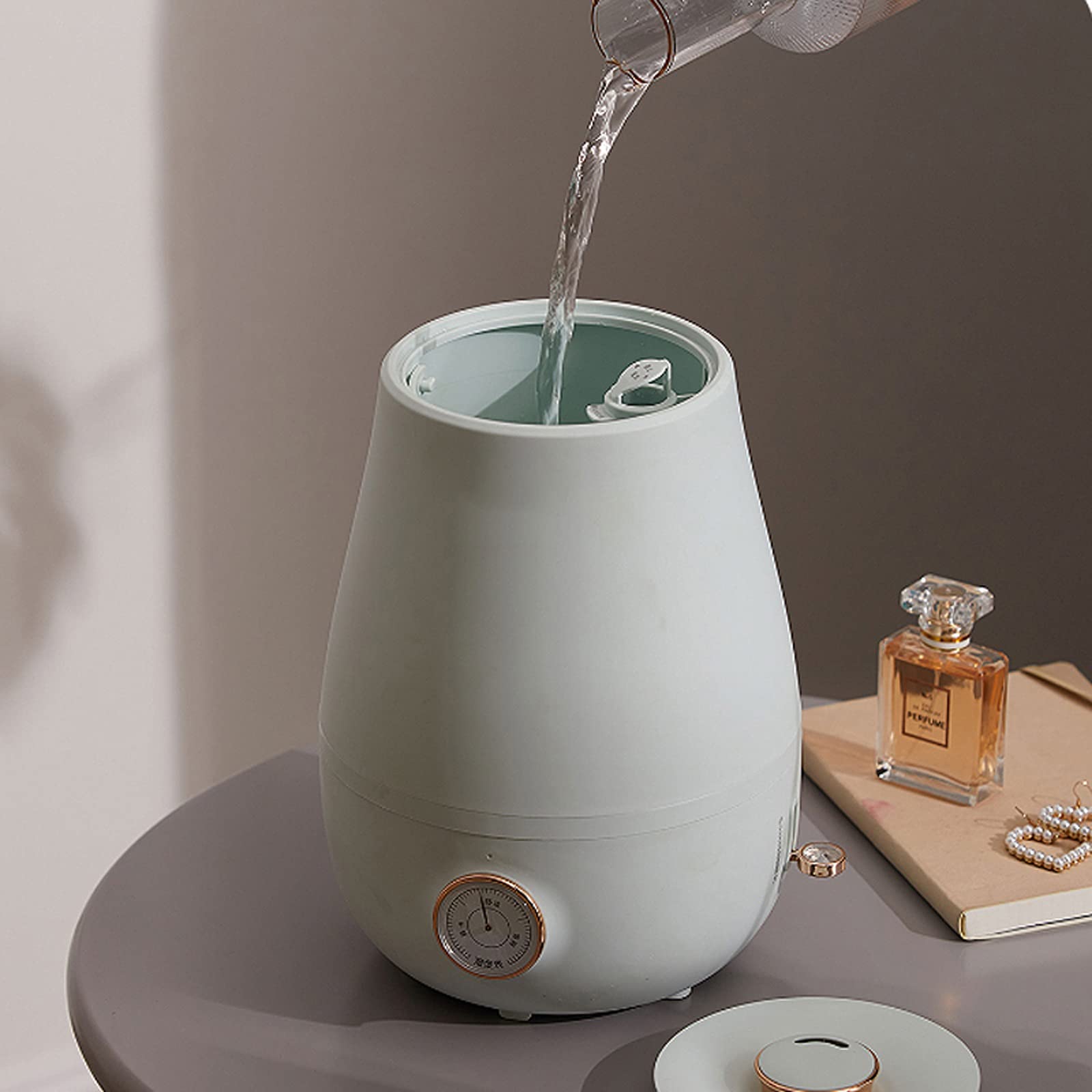 Humidificadores de Aire Humidificadores de niebla frescos, humidificador ultrasónico tranquilo y pequeño for la noche de dormir dormitorio, ahorro de espacio, apagado automáticamente Silencioso Humidi