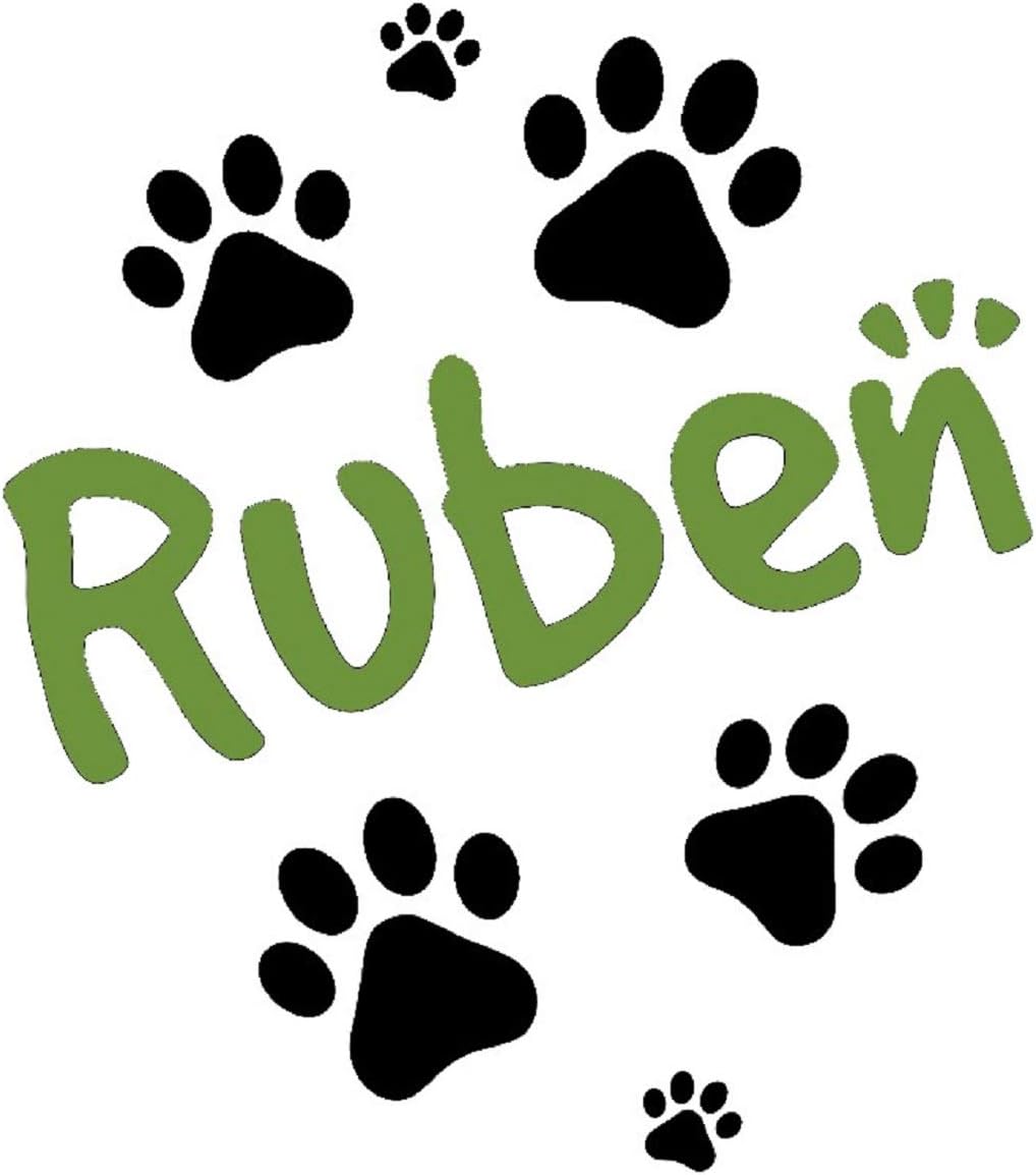 Personalised Name/Dog Paw Prints Wall Art, Boys/Girls Room,Custom Vinyl Sticker