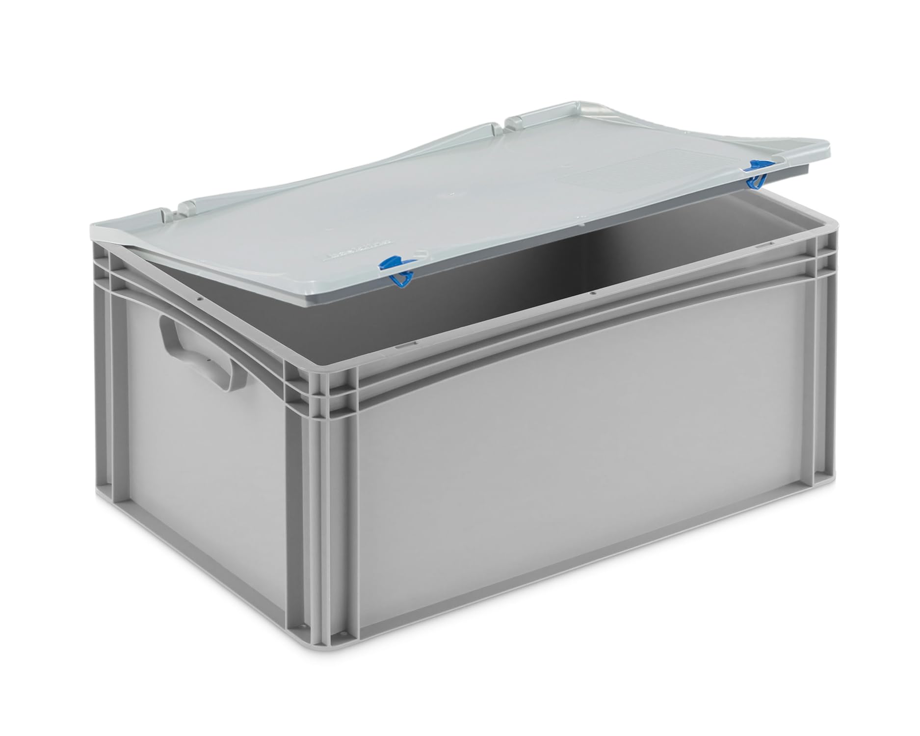 DIE BOX FABRIK Stabile Aufbewahrungsbox mit Deckel stapelbare Plastikbox Kunststoffbox Kiste in 12 Größen für Anwendungen wie Haushalt, Lager, Transport oder Industrie (60x40x28 cm)