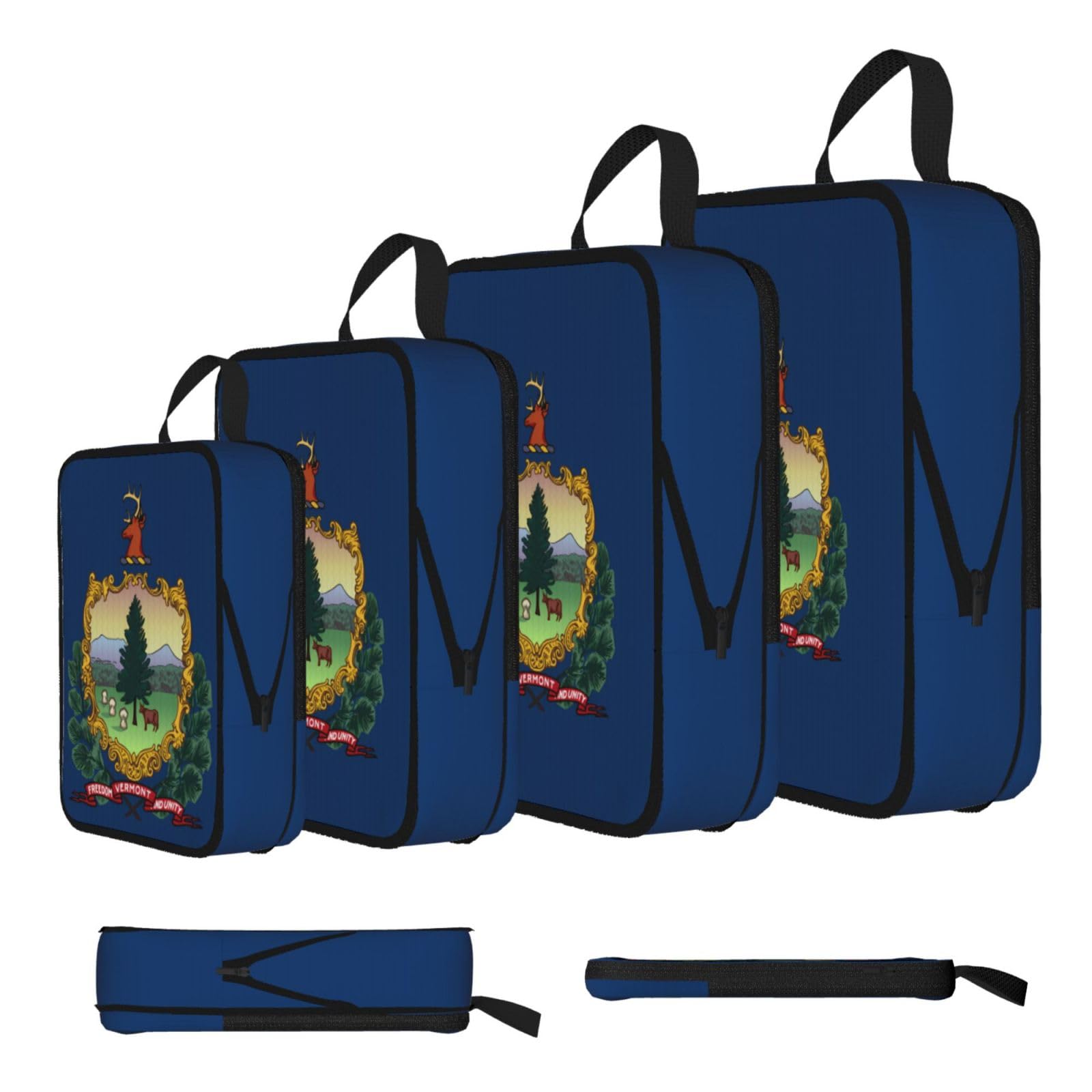 Vermont State Flag Compression Packing Cubes 4 Piece Set