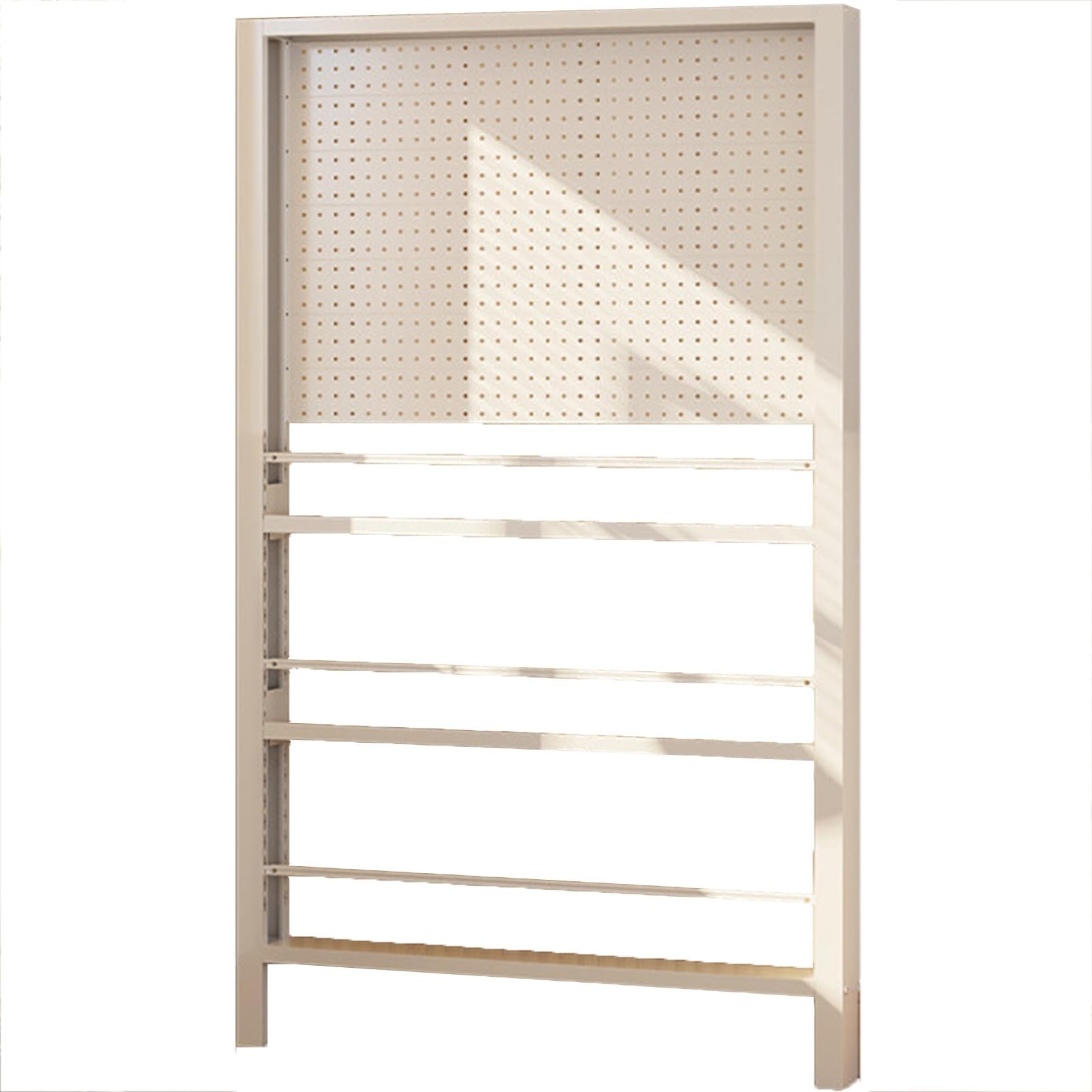 3-lagige Metallrohrverkleidung, Stecktafel, Wand, Bodenstehend, Aufbewahrungs-Pannello-Forato mit Bücherregal für Küche, Garage, Wohnzimmer, Badezimmer