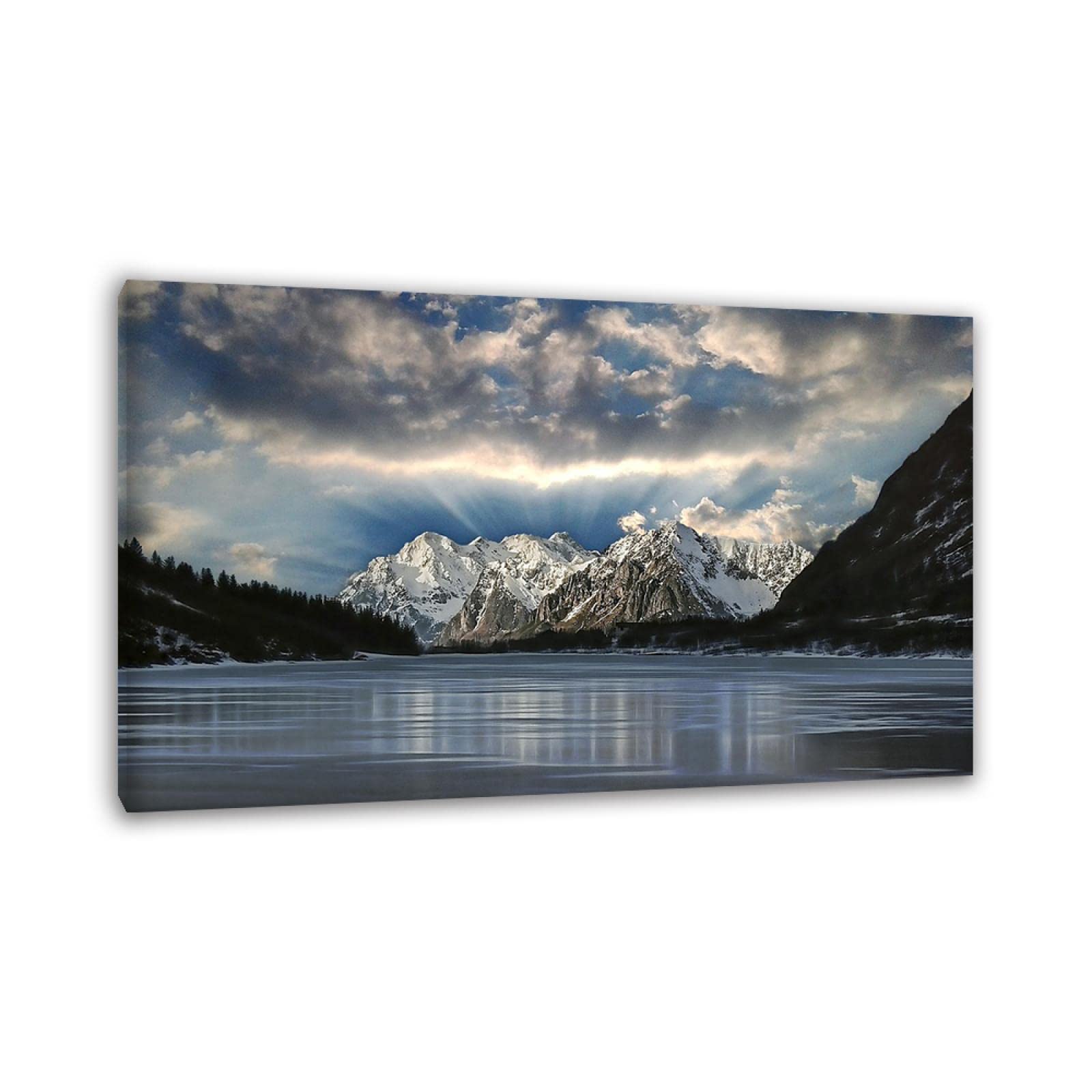 Canvas Print Wall Art. Pictures Schneeberg and Eissee. Landscape Paintings on Canvas. Nature Print on Canvas. Modern Nature Artwork Poster Wall Decor for Living Room 35x53cm(13.7x20.8) Frameless