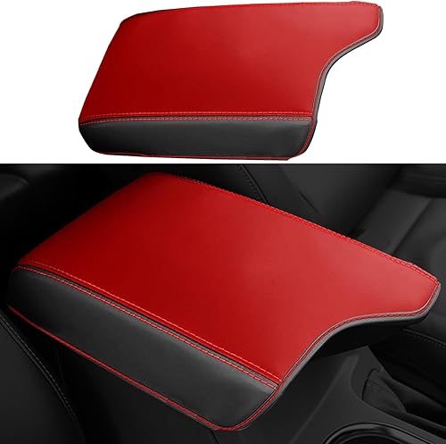 BoxCheer Funda para reposabrazos de consola central adecuada para Ford Ranger 2023 2022 2021 2020 2019 de cuero antiarañazos, funda protectora de