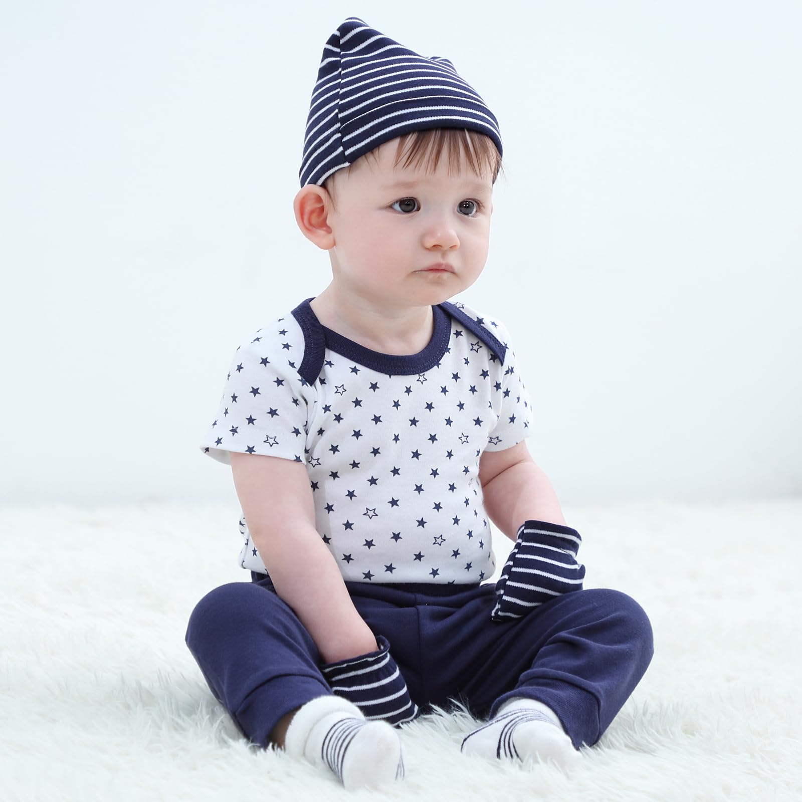 Ruliby Ropa de bebé recién nacidos y recién nacidos niños niñas esencial conjunto de accesorios