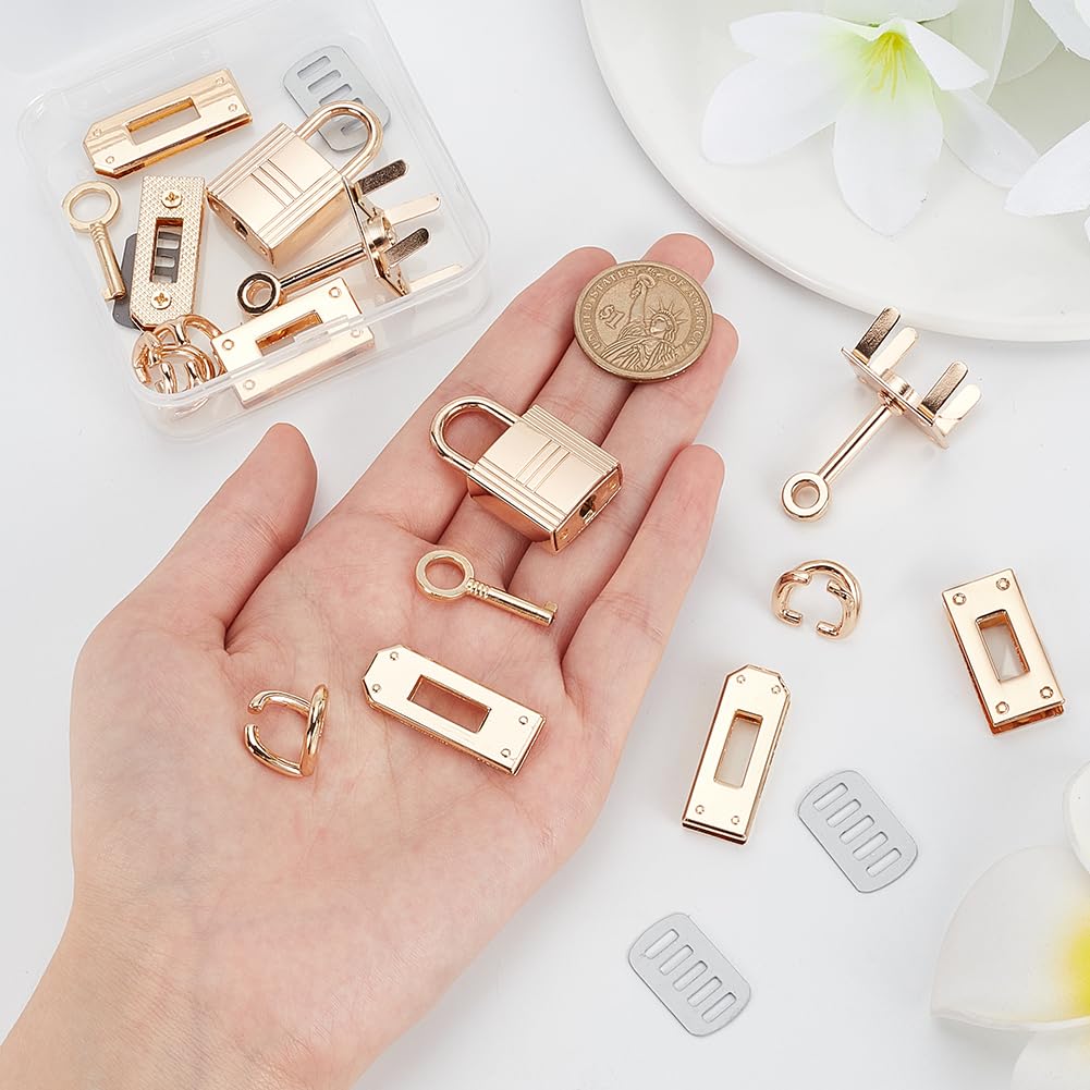 WADORN Kit per La Creazione di Borse Hardware per Borsa in Lega da 8 Pezzo, Chiusura A Sospensione per Borsa in Oro Chiusura A Scatto per Borsa Ganci Ad Anello A D