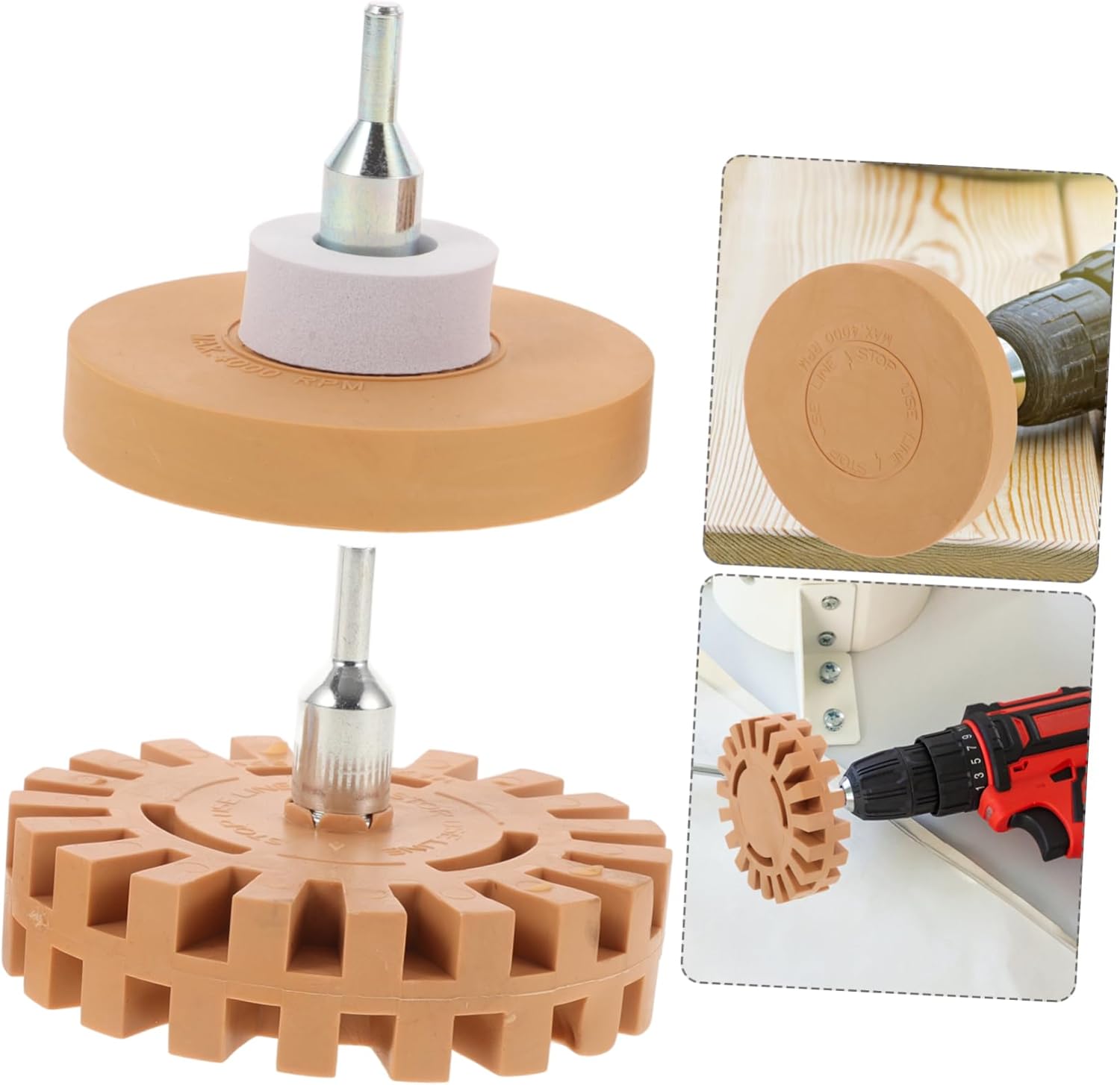 Gatuida 6pcs Rubber Wheel Decal Eraser Efficient Adhesive Remover Wheel for Cars Sticker Remover Glue Car Sticker