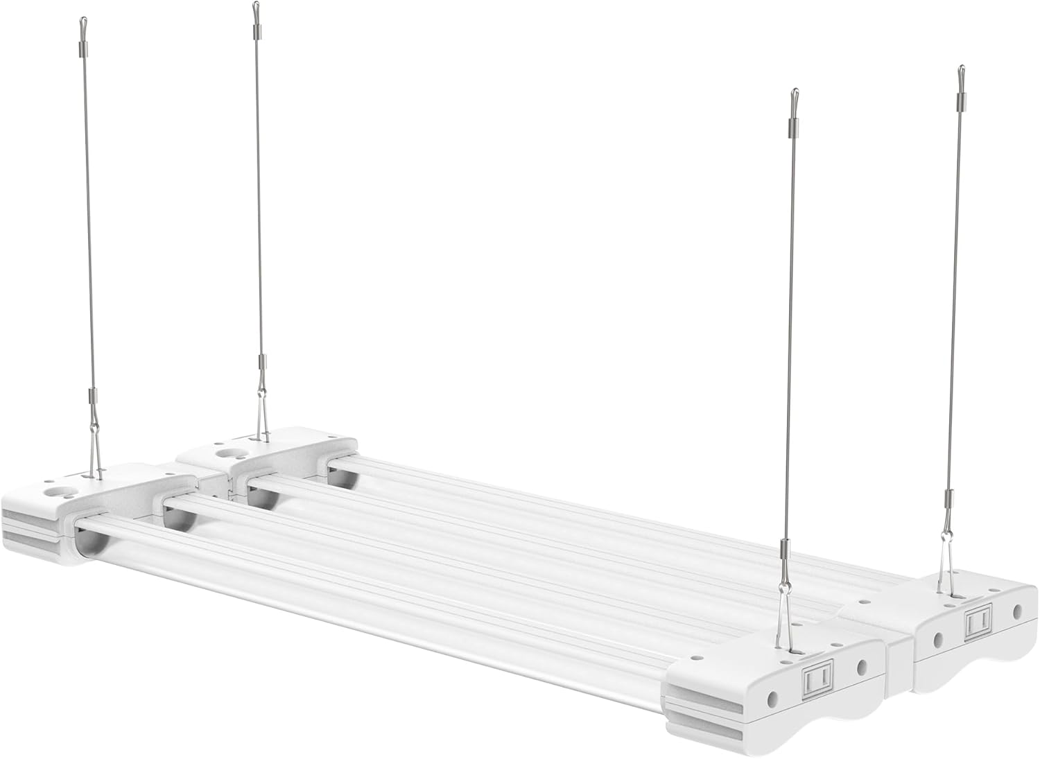 LED Grow Light Full Spectrum Modular Linkable 5000K Daylight + 660nm Red Indoor Plant Lighting Fixture (2 FT, White) (2 Pack)