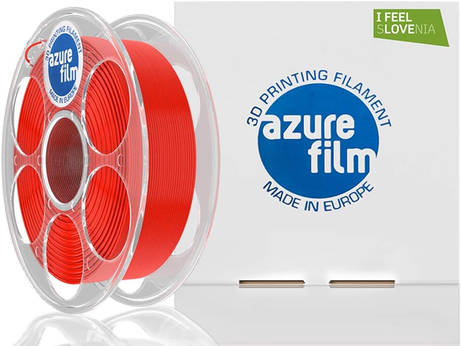 AZUREFILM Strongman PLA 3D Professional Printer Filament 1.75 mm - Must Have Printing Accessories for Bringing Your Ideas to Life - High Dimensional Accuracy +/- 0.02 mm, 1 kg Spool, Red - No Bubbles