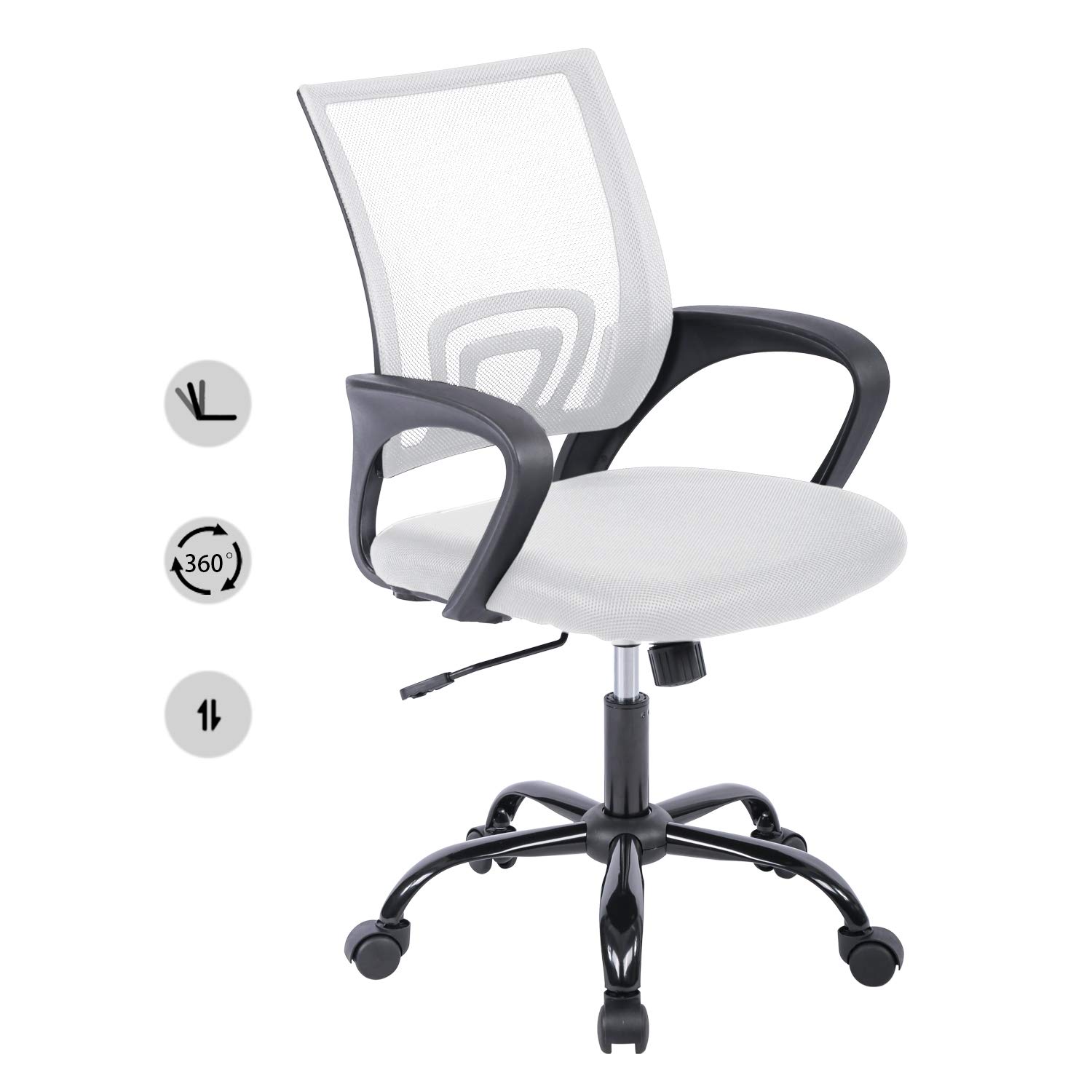 Dopinmin Chair,Office Computer Desk Chair,Gaming-Ergonomic Mid Back Cushion Lumbar Support with Wheels Comfortable Mesh Racing Seat Adjustable Swivel