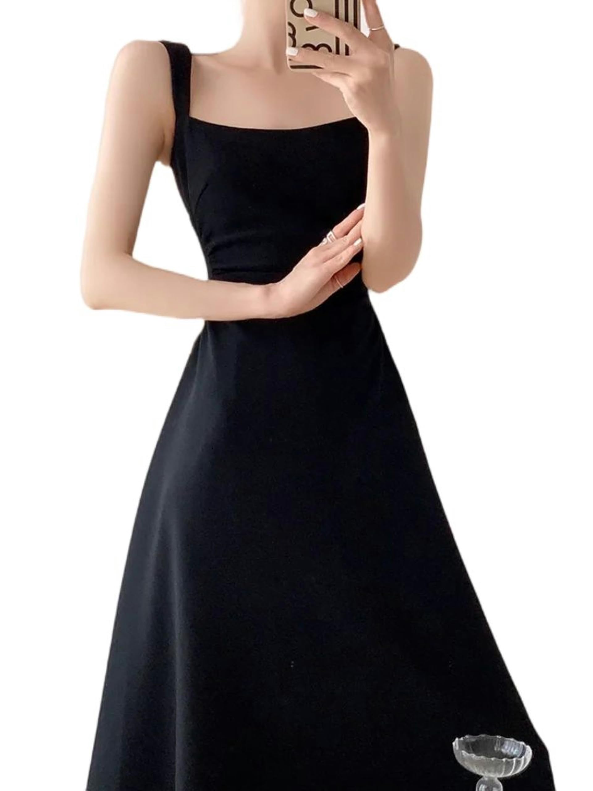 Robe d'été longue à bretelles pour soirée et tenue de bureau chic taille S