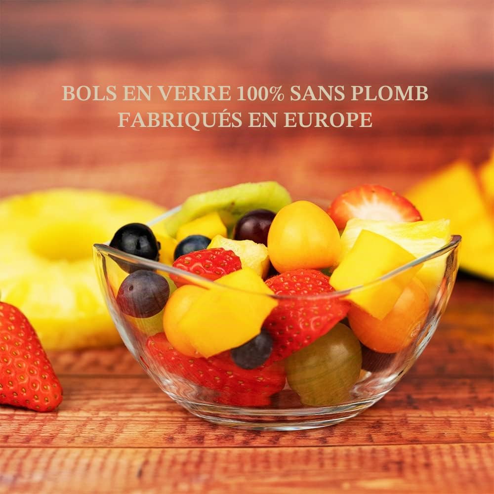 NORDIC SCHILLER Dessert Bols en Verre, Lot de 12 310ml SANS PLOMB Bols à Dessert en Verre, Verres à Dessert, Bols de Service, Bols à Sauce, Plats à Sauce, Tasses à Desserti Bol à Crème Glacée