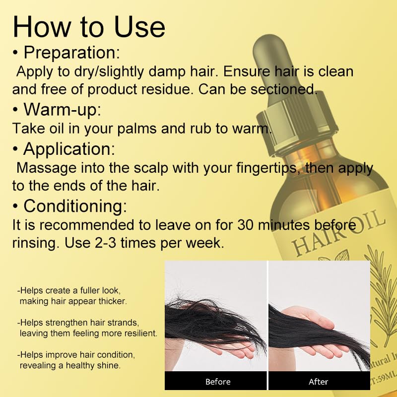 Organic Hair Growth Oil with Herbal Infusion, Natural Scalp Treatment for Thinning Hair & Edges, Nourishing Botanical Oil for Dry Scalp, All Hair Types (01) - Image 5